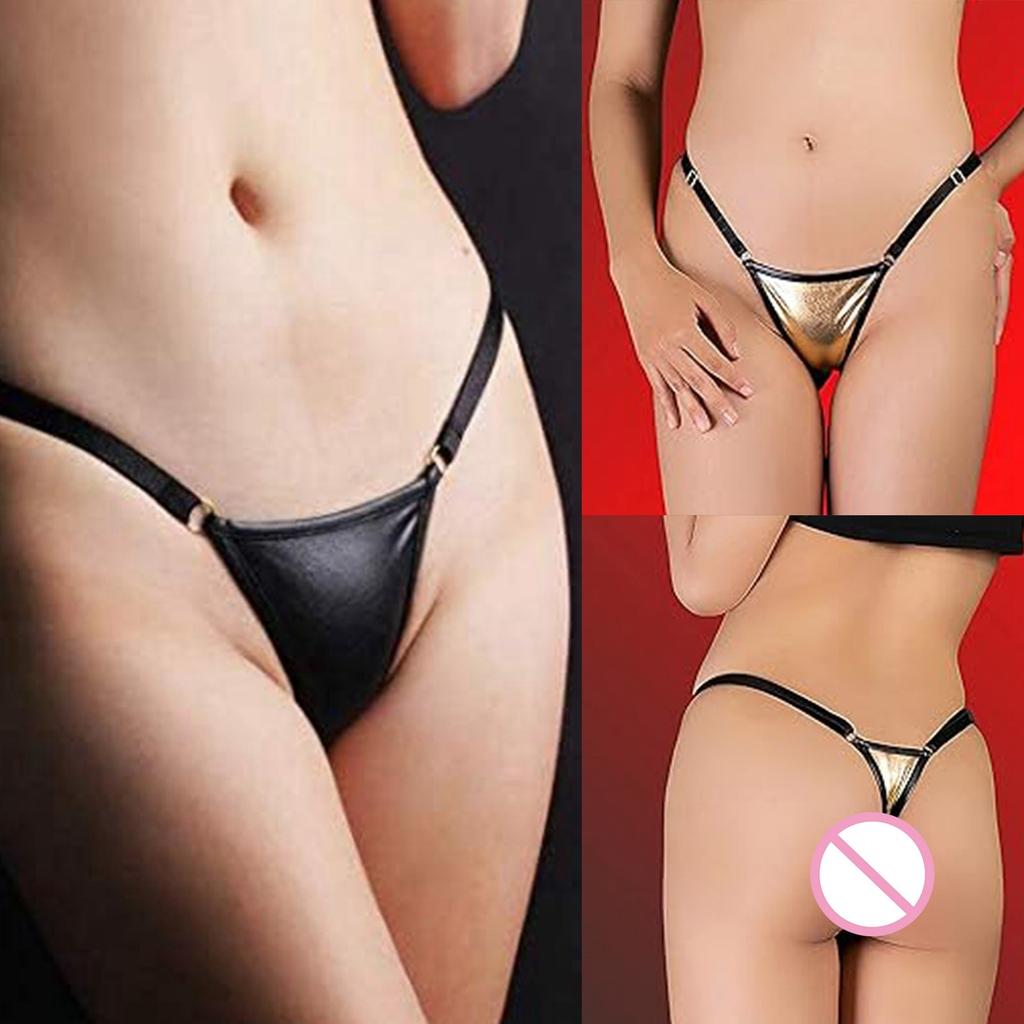 Sexy Leather Thong Women'S Panties G-String Low Waist Underwear Ladies Erotic Panty Female Underpants Sexy Lingerie Intimates