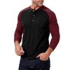 Men's Casual Sporty Color-blocked Top, Men's Round-neck Long-sleeved Top