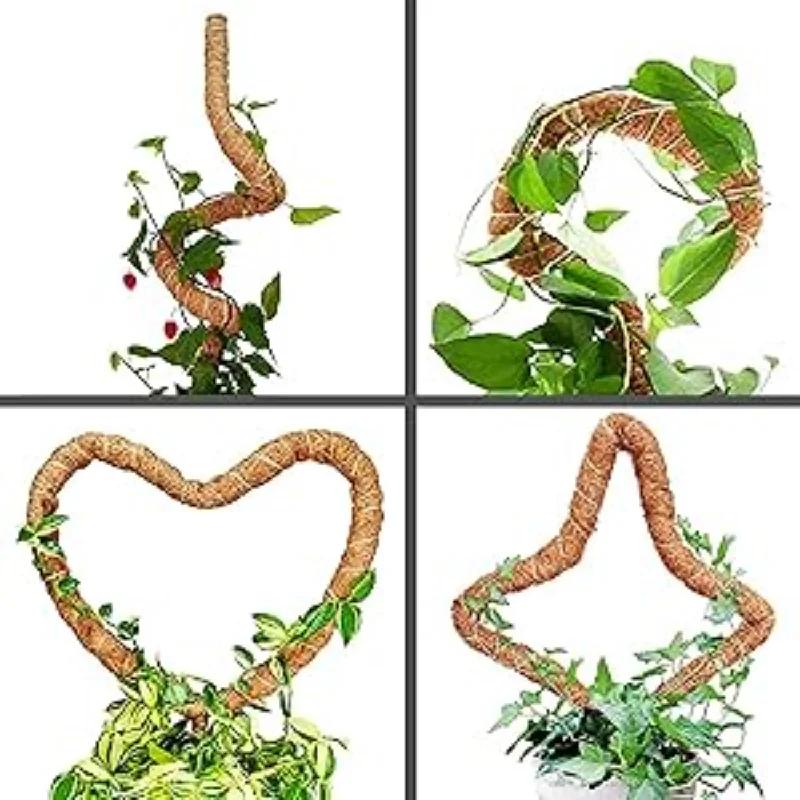 Stâlp flexibil din fibră de cocos și mușchi, 80 cm, Suport pentru plante Monstera, Grilaj extensie grădină pentru cățărare verticală - Ajutor pentru extensia plantelor