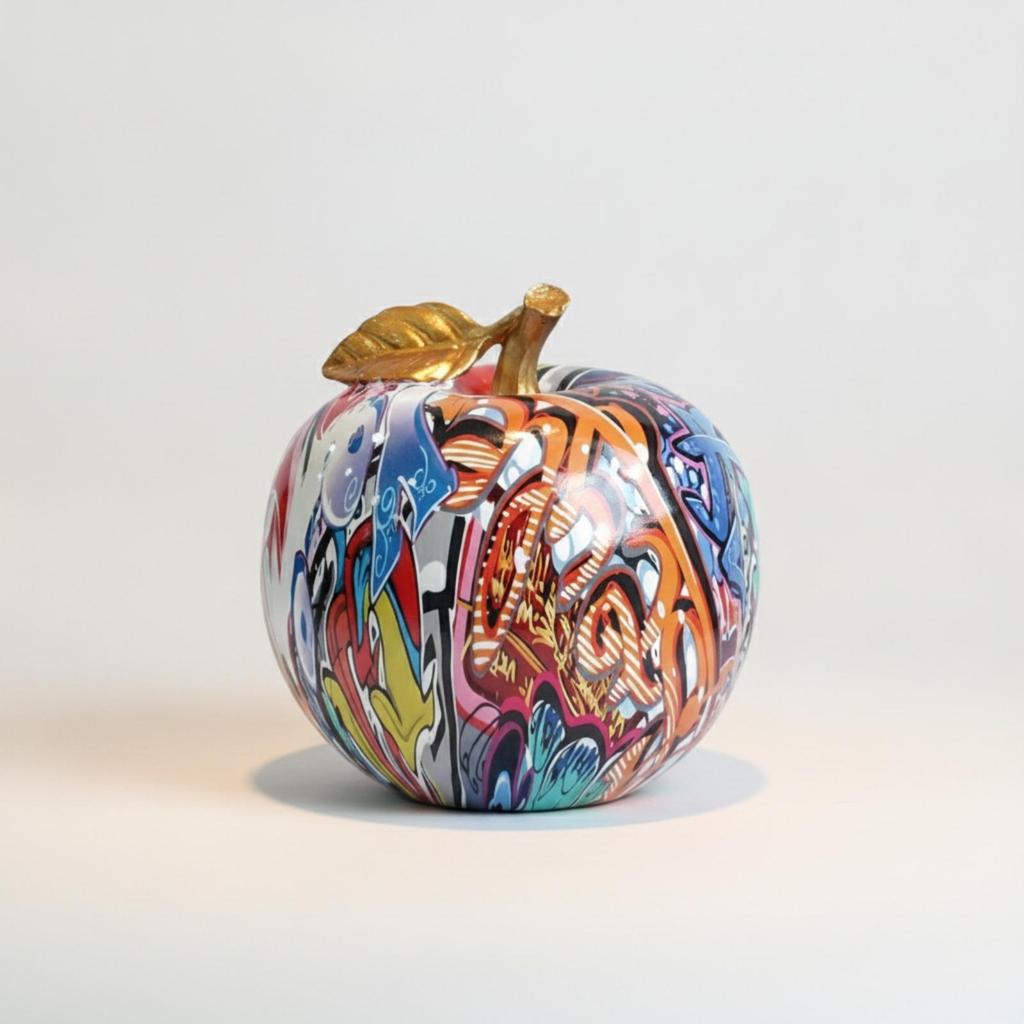 Fruit Figurine Graffiti Resin Colorful Decor for Art Lovers, Living Room,