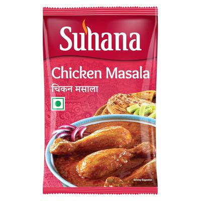 Suhana Chicken Masala 200 g Saszetka Opakowanie 1 Indyjski Styl Mieszanka Przypraw do Kurczaka Curry Aromatyczny Bogaty Smak Masala do Gotowania 116