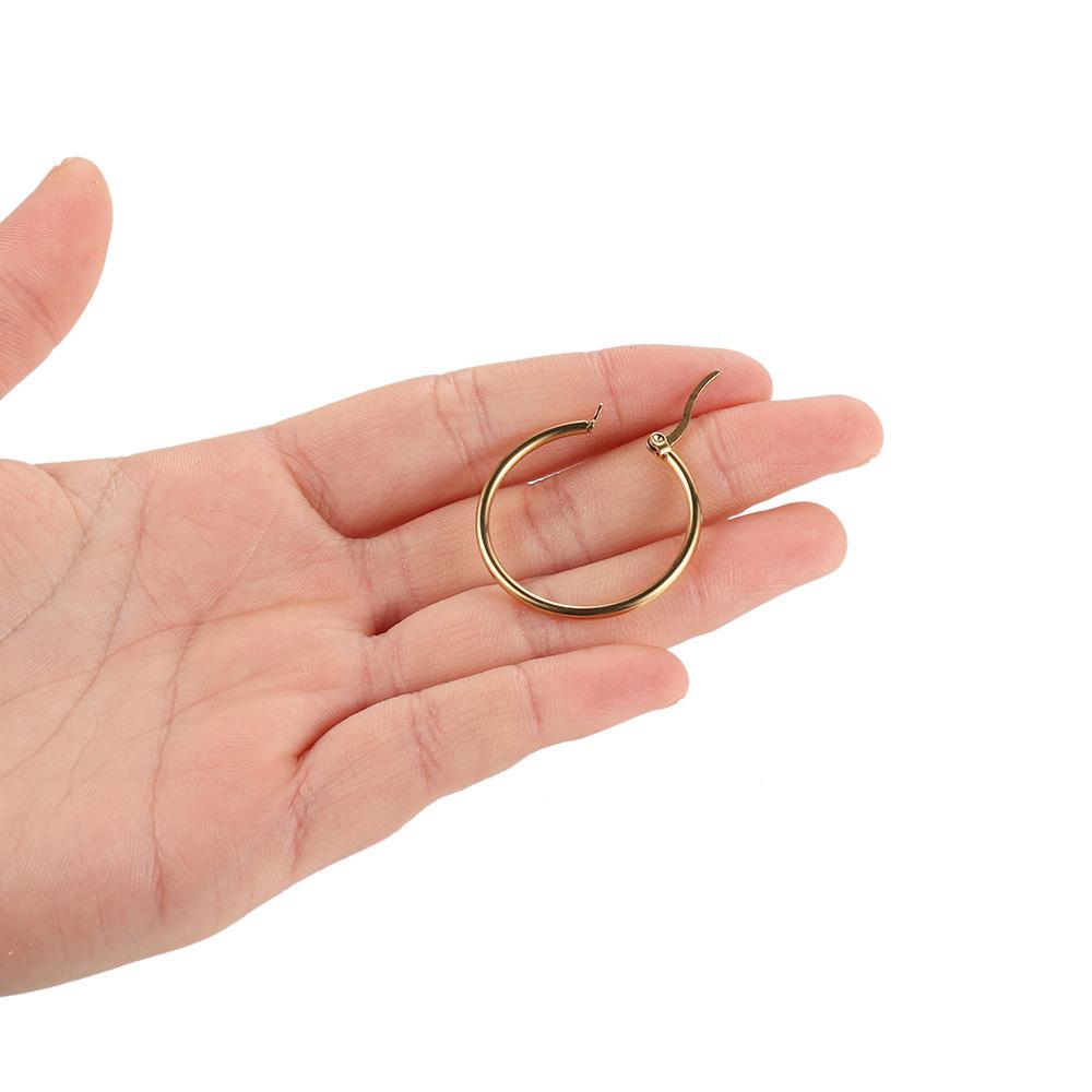 Gold Stainless Steel Earrings 15-50mm Loop Earrings Hoop Open Earring Hook Base Ear Ring Diy Jewelry Findings Accessorie