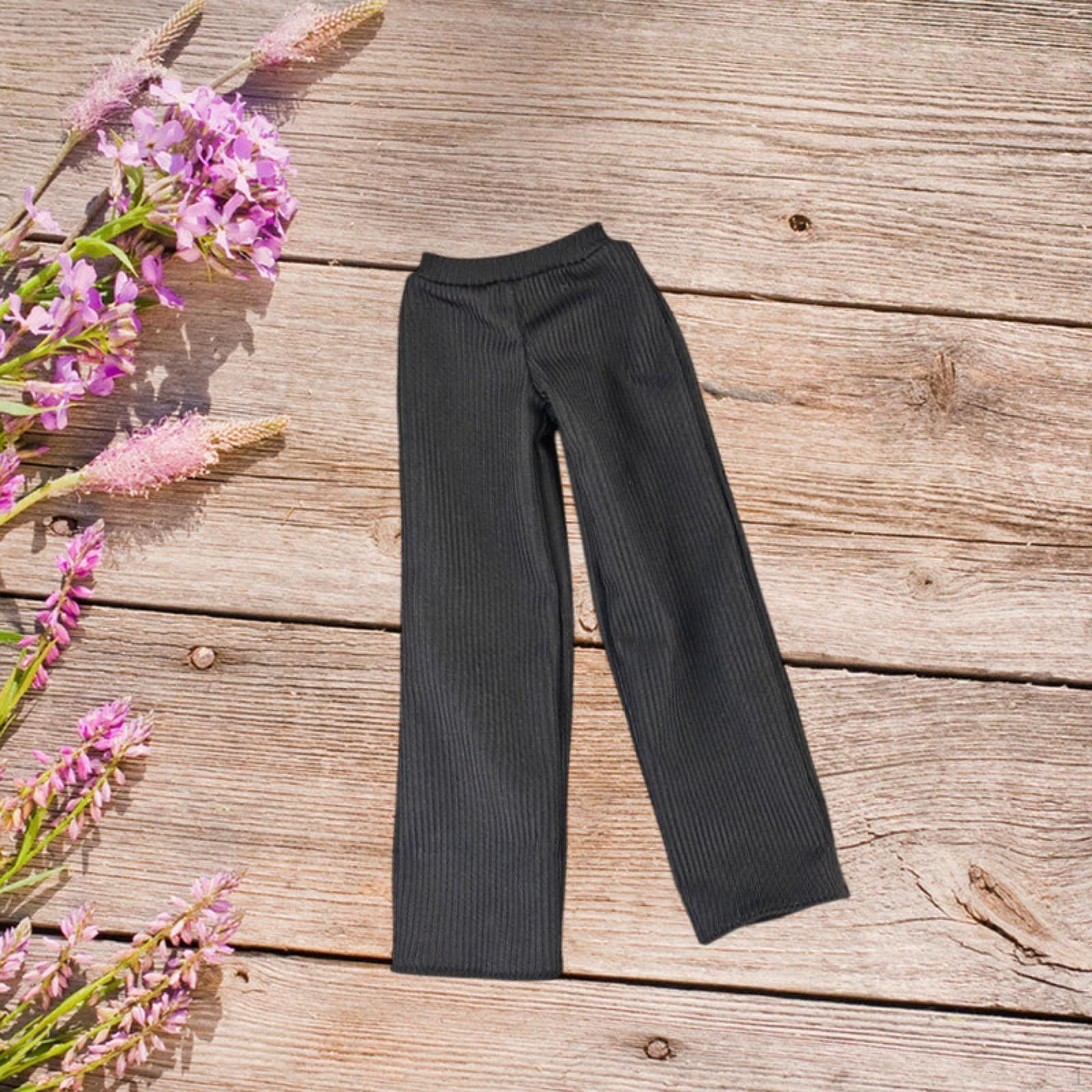 

1/6 Повседневные брюки Мини Широкий дизайн штанины для 12-дюймовых женских кукол black