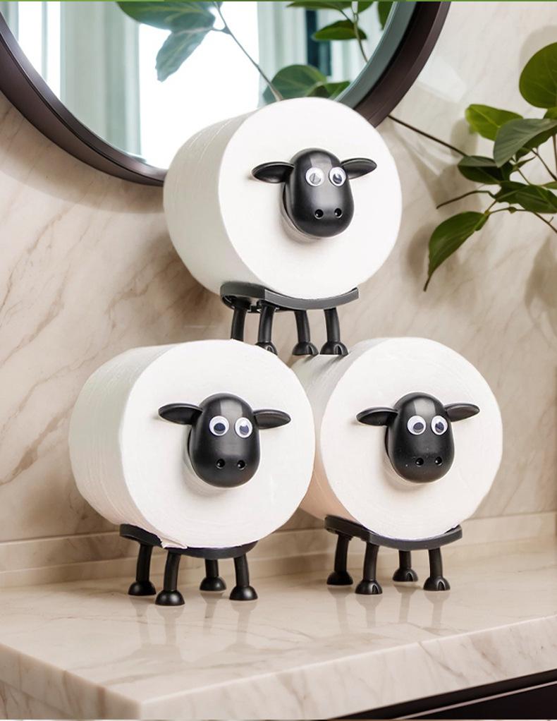 Funny Sheep Toilet Roll Holder Bathroom Paper Standing Shelf Tissue Paper Roll Storage Toilet Paper Racks