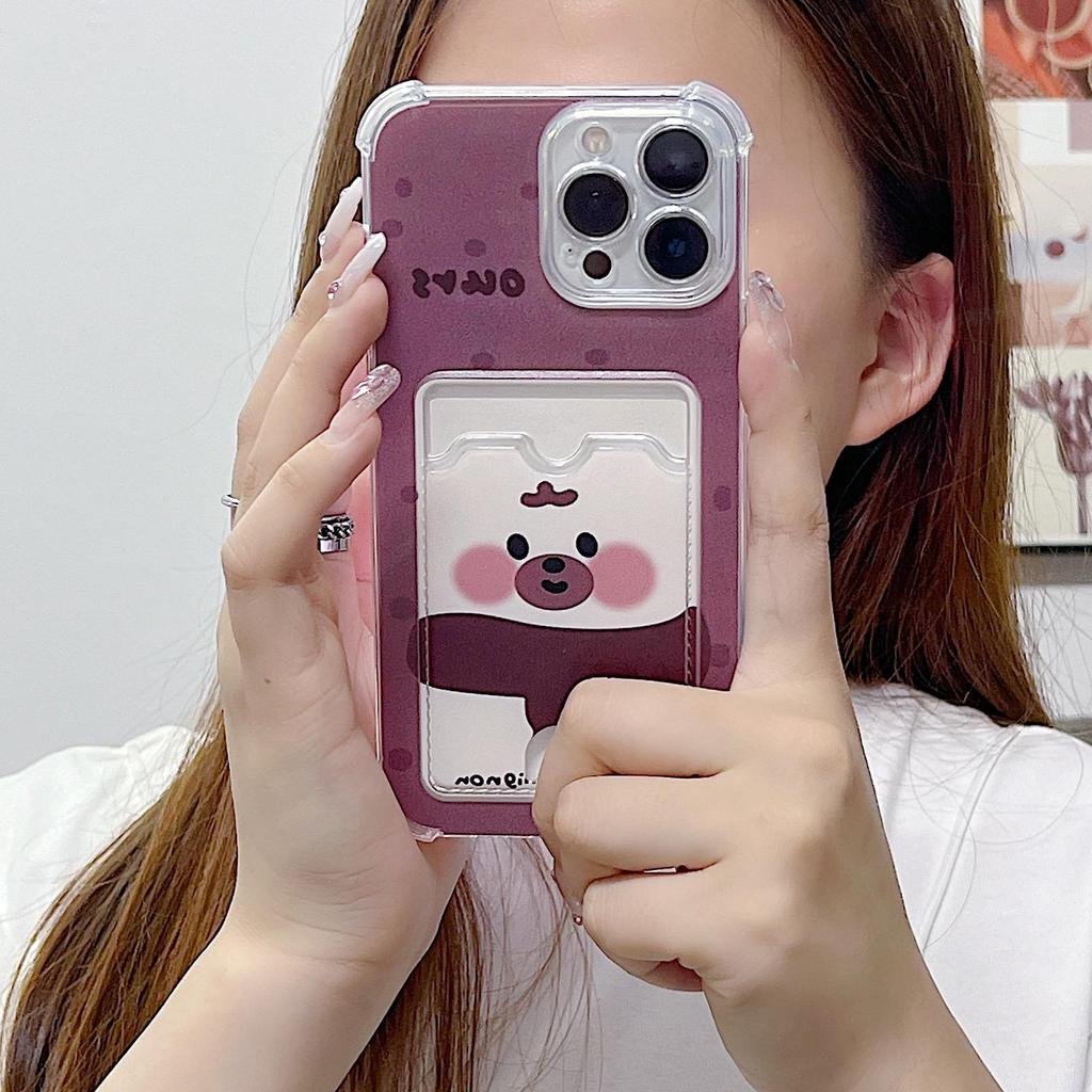 Etui Silikonowe z Kieszonką na Karty dla Samsung A54 A24 A14 Xiaomi Redmi Note 13 14 Oppo A78 A58 A38 Tecno Spark 10 Przezroczysty Bumper na Telefon