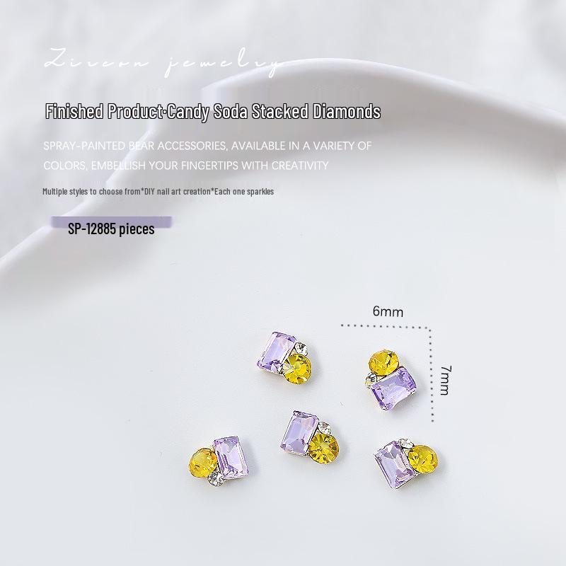 

Нейл-арт 3D конфетная сода стразы: 5 шт. Прямоугольные и в форме сердца