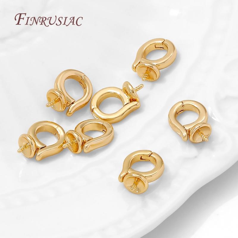 18K Gold Plated Bails with Pearl Mounting Accessories,Pendant Holder,Metal Bails Connectors For Jewelry,DIY Necklace Making