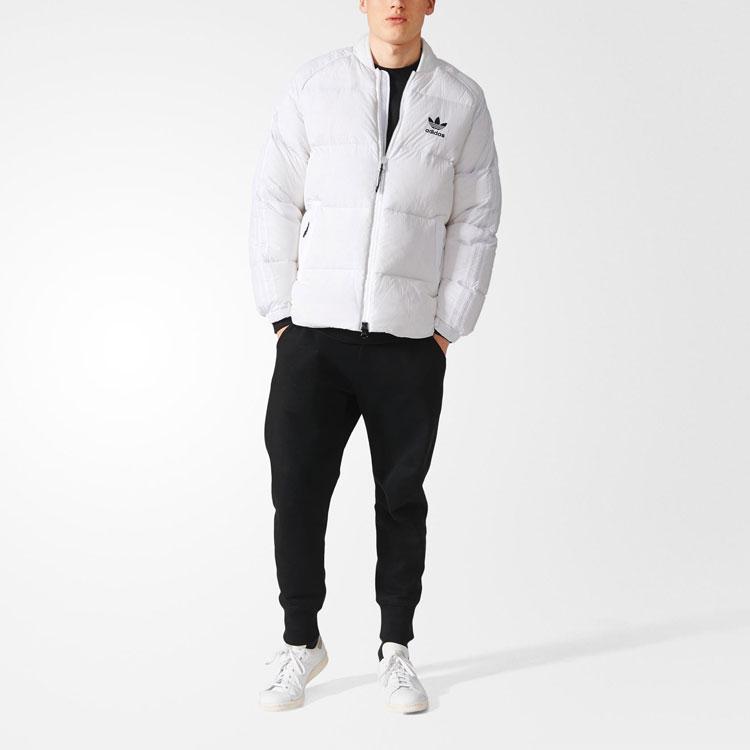 Adidas Originals Trefoil Baseball Collar Casual Sport Warm Down Jacket International Winter Men Outerwear White BR4799