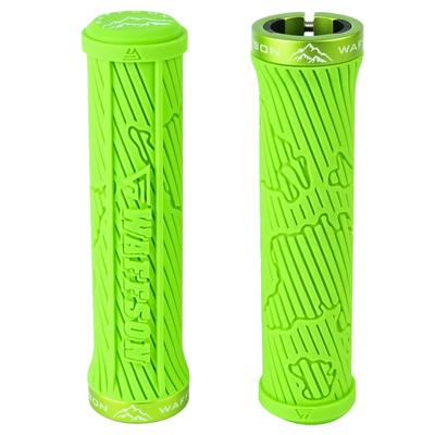 WFS World Map MTB Grips Single Clamp Ergonomic Mountain Bike Handlebar Grips Comfortable Vibration Damping for and Downhill Green Lock-On – Non-Slip –