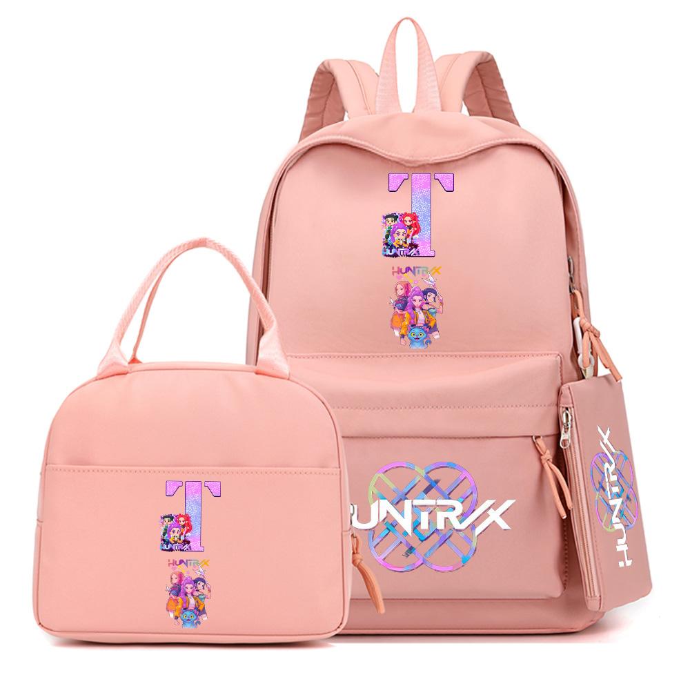 

3Pcs/set English Letter A-Z Printed Backpack for Children Student Schoolbag Girl Kid Gift Women Large Capacity Travel Bag