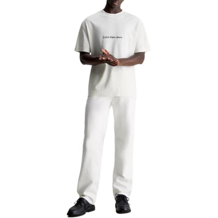 CALVIN KLEIN Relaxed Back Logo T Shirt T Shirt Men's White J30J325492-CGA