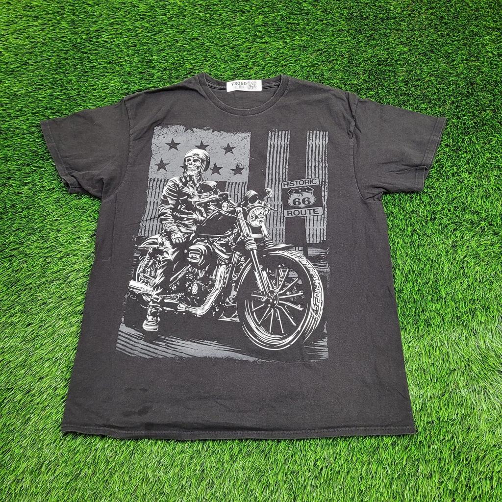 Skull Biker Shirt Large 22x28 Faded