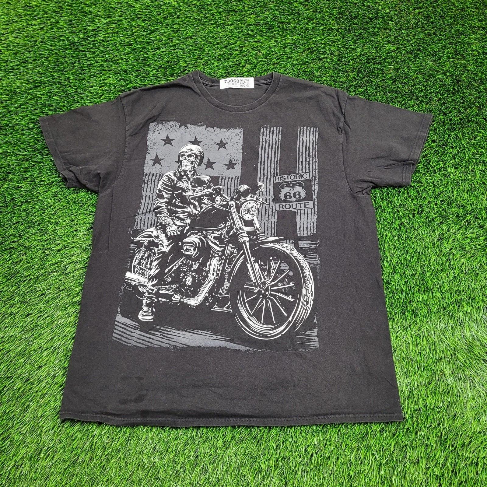 Skull Biker Shirt Large 22x28 Faded S