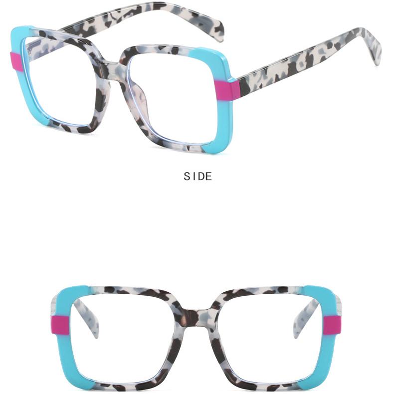 Damebriller personlig fargeblokk firkantet brilleinnfatning anti-blått lys optisk brilleinnfatning godteri farge flatt speil