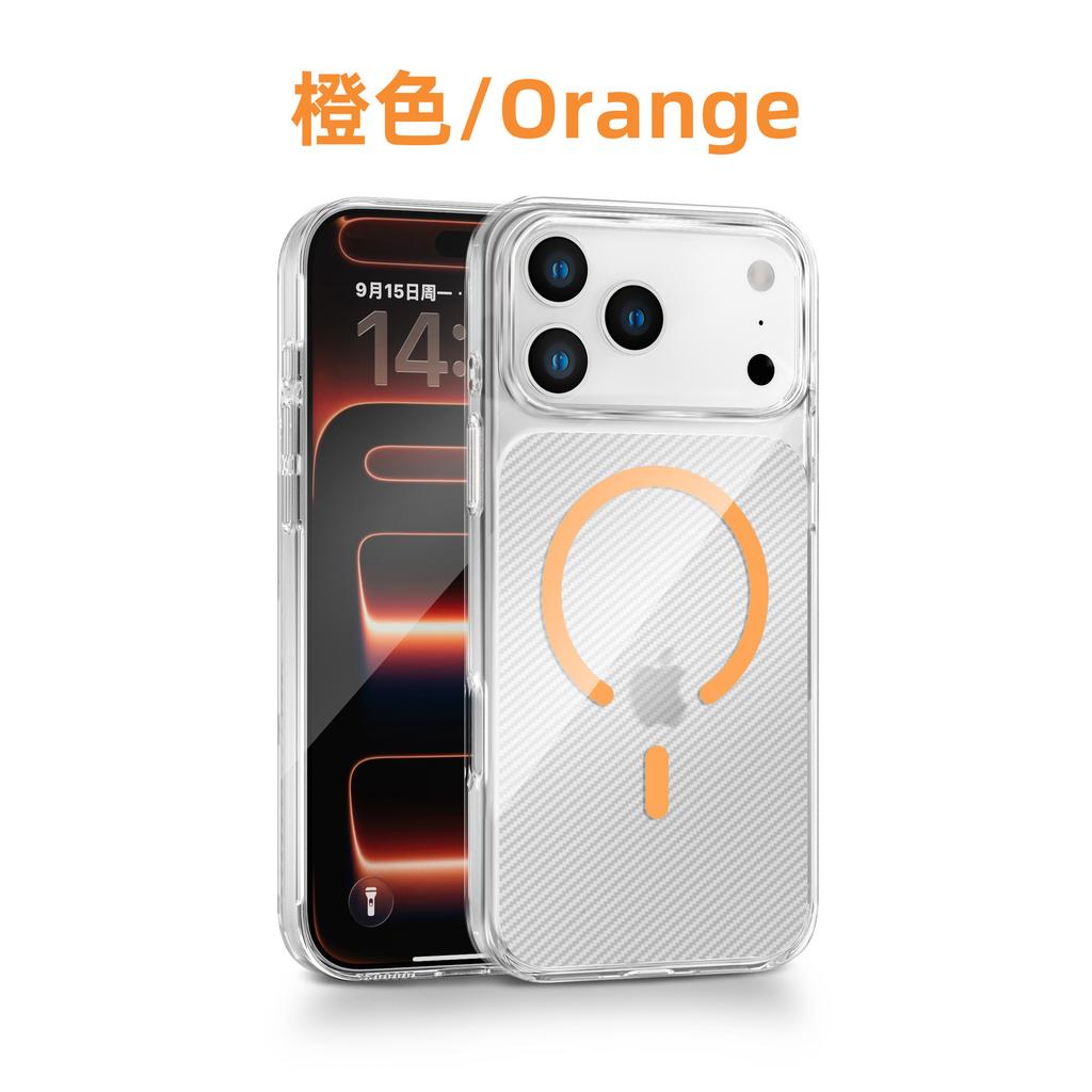 Applicable To iPhone11PM Magnetic Transparent Mobile Phone Case Apple 11 All-inclusive PC Carbon Fiber Texture Magnetic Mobile Phone Case