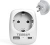 Tessan EU til USA reiseadapter med 2 USB (2,4A), 2 Pin Europe til 3 Pin USA Vegglader for reise/hjem