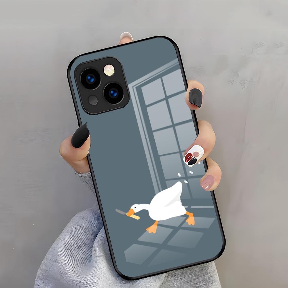 Cartoon Duck Goose Phone Case For IPhone 18 Pro Max 17 Pro 16 15 14 Plus 12 13 11 Shockproof Glass Cover