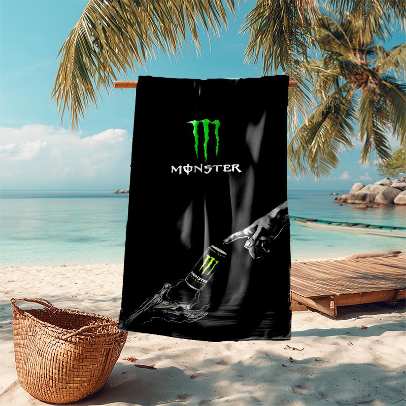 Beweis Strandtuch mit Monster Energy LOGO Muster - weich, saugfähig, schnelltrocknend, maschinenwaschbar - perfekt zum Schwimmen, Camping, Baden