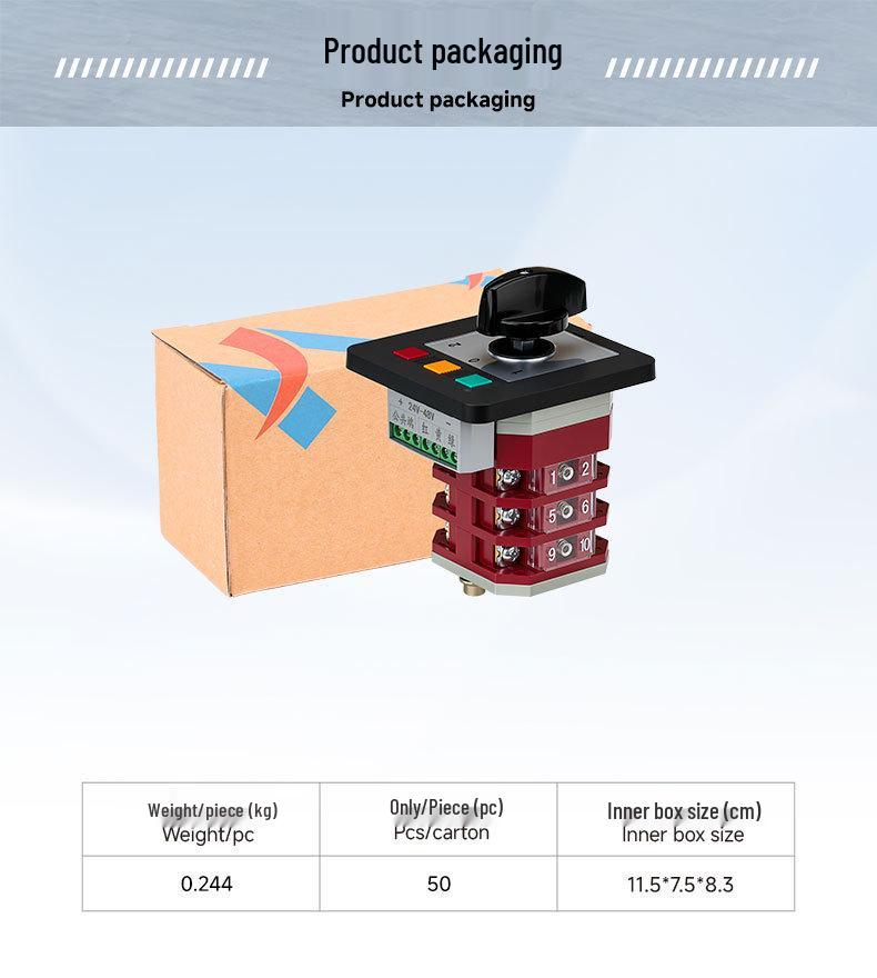 Zhuochao LW12-16/D0723.3-72N3 Three-Speed Rotary Switch with Light