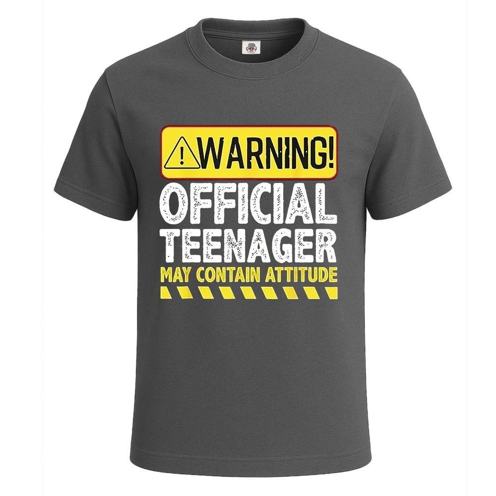 Warning official teenager may contain attitude tshirt for mens novelty tee top 2XL