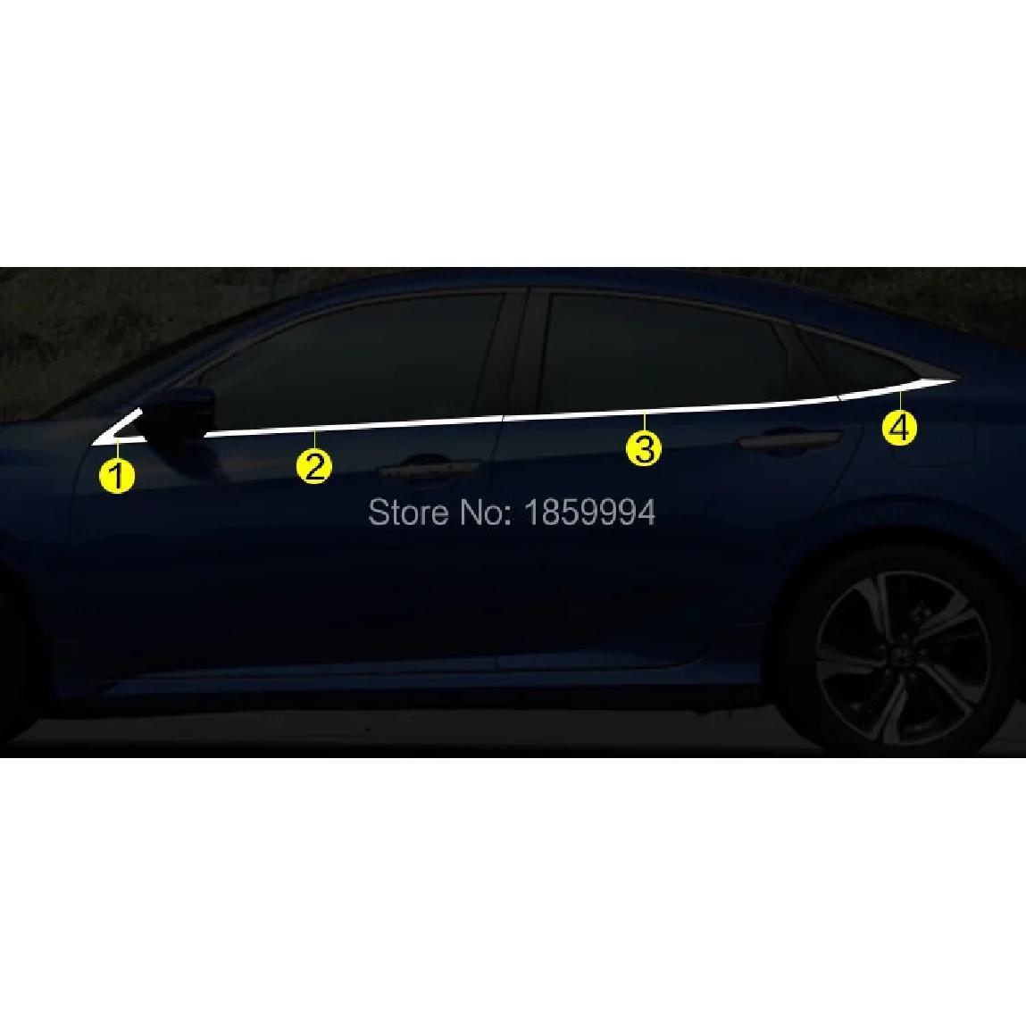 

car window trim decoration car styling for 2016- honda civic sedan 10TH