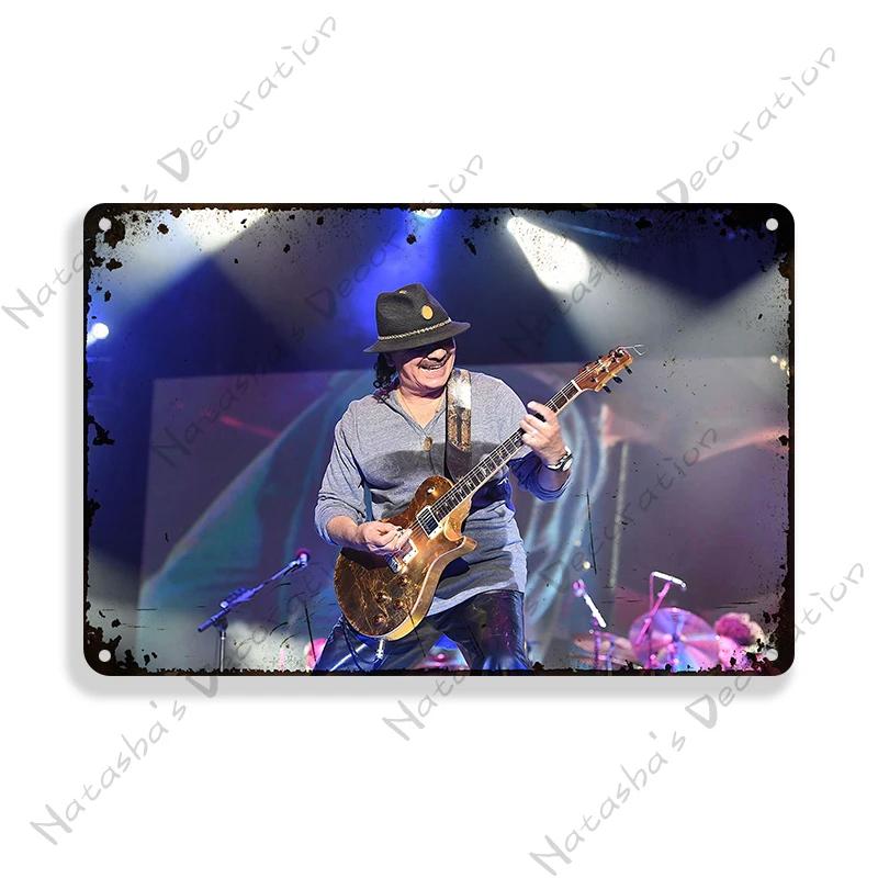 Santana Vintage Poster Music Metal Tin Sign Rock Band Metal Sign Decorative Sign Bar Pub Garage Metal Plate Retro Metal Plaque