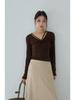 Koreanischer Stil Schwarzer texturierter High-Waist figurbetonter A-Linien-Strick-Midirock für Damen