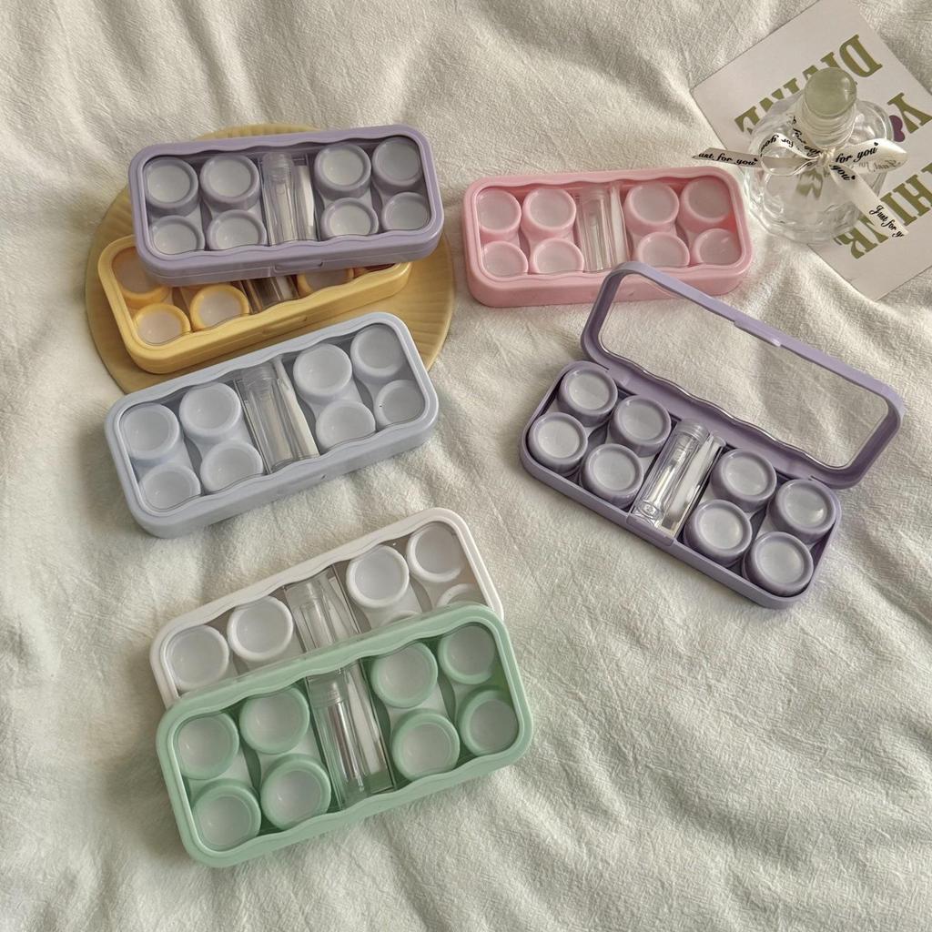 4 Pair Contact Lens Case Contact Lens Storage Box Portable Travel Contact Lenses Case Soak Container Lenses Box for Beauty Pupil