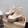 Thick-soled lace mesh cool boots fairy fairy wind 2025 summer new hollow breathable short boots thin Martin boots