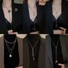 Simple butterfly adjustable necklace niche versatile light luxury sweater chain women's high-end fashion temperament jewelry