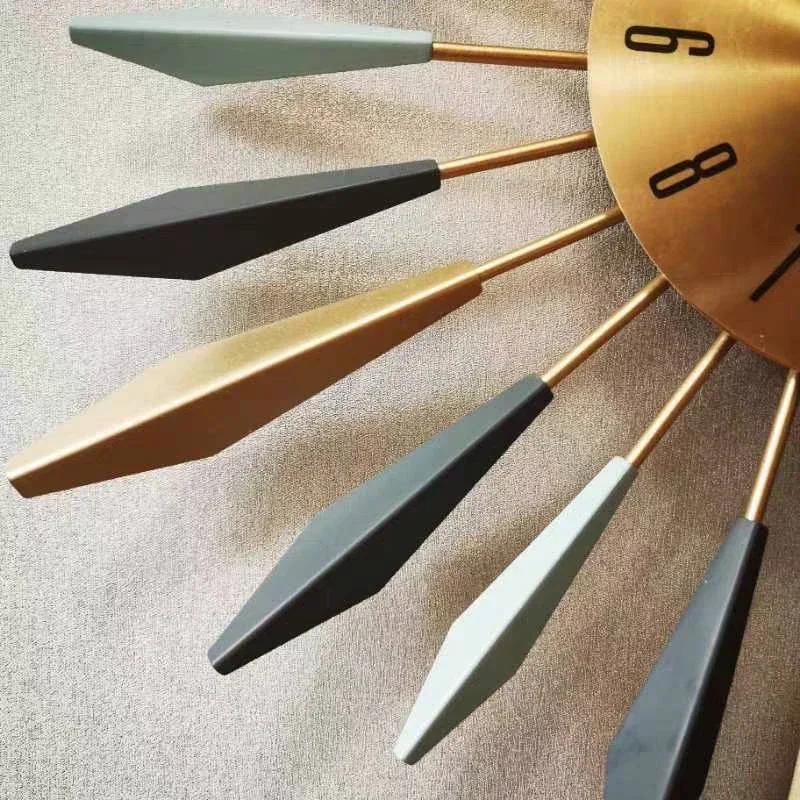 Luxury Creative Watch Wall Large Art Simple Metal Silent Home Design Watch Wall Digital Horloge Murale Wood Home DecoratioD1H1Q6