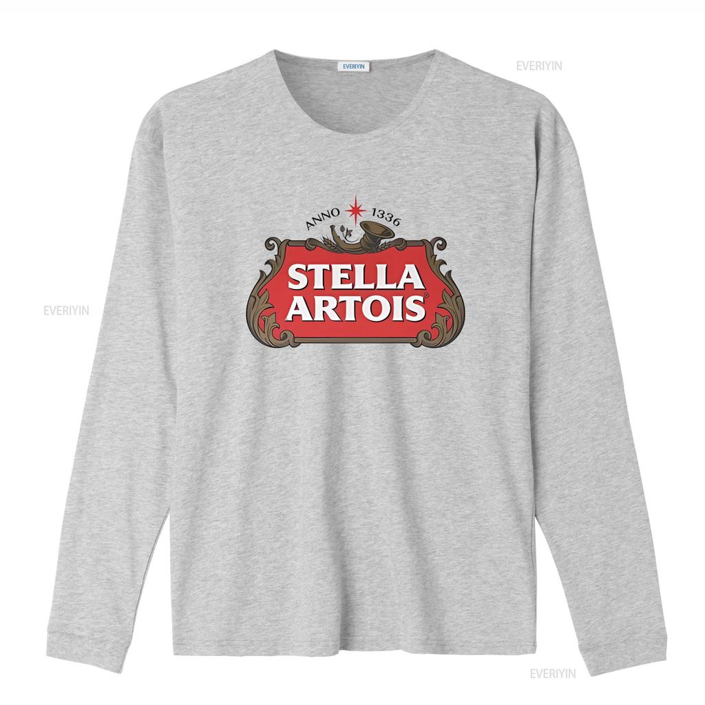 Stella Artois Koszulka z nadrukiem logo w stylu vintage Czarna Retro Design vintage Prana odzież designerska Codzienna Wygodna Oddychająca