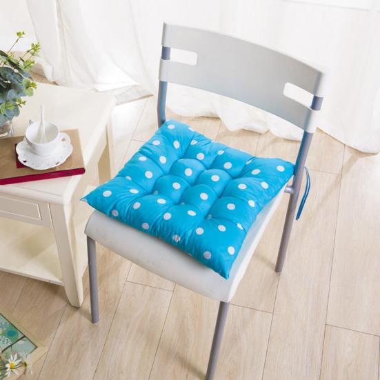 Square Polka Dots/Square Grid Tie On Chair Cushion Seat Mat Home Office Decor