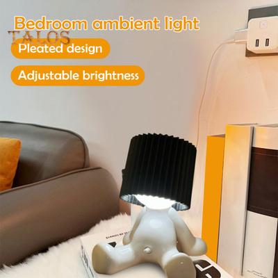 Luz de noche LED de brillo suave, forma creativa, amplia aplicación, divertida lámpara de mesa enchufable, luz de noche con forma de niño, decoración