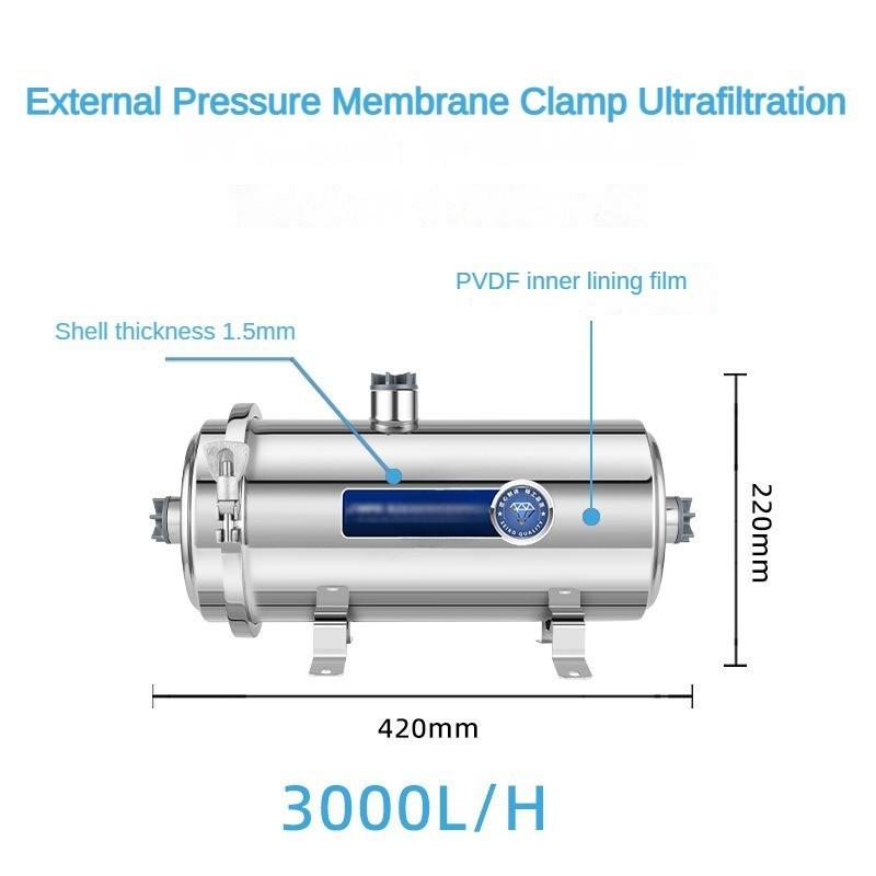 Stainless Steel Pipeline Filter High Flow Kitchen Water Purifier Rural Tap Water Ultrafiltration Direct Drinking Pure Water Machine
