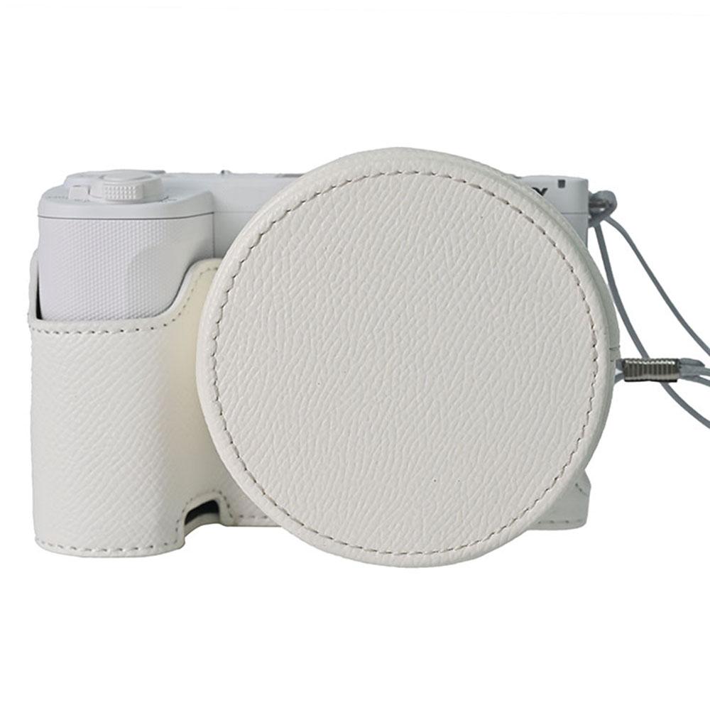 

For Sony ZV-E10 II Camera Case Detachable Battery Palm Lines Textured Camera Base with Lens Cap A