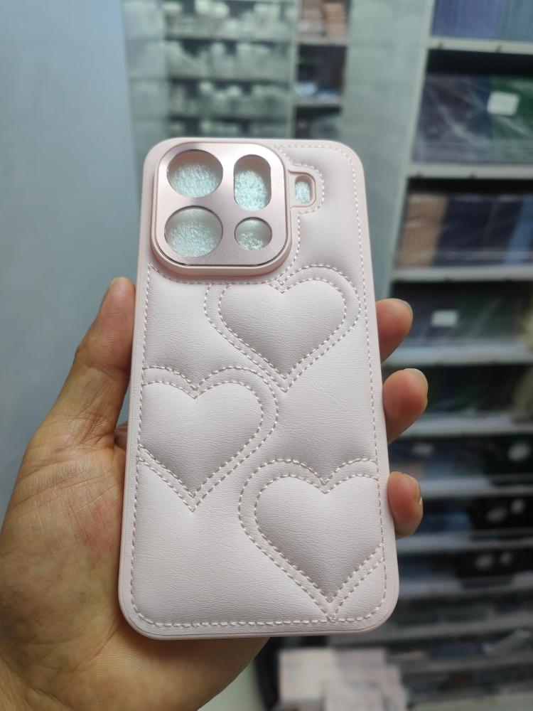 

Kawaii Simple Love Heart Pattern Leather Case For Oppo Find X9 and X9 Pro Full Camera Lens Protection Back Case Cover PU Leather&OPPO Find X9 Pro рожевий