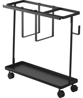 Support de rangement pour équipement de fitness Yamazaki Tower avec roulettes, Noir, Env.. L50.3 x P18.5 x H45.5cm (y compris les roulettes), 1990