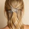 Handmade Pearl Flowers Bridal Hair Comb for Weddings and Bridesmaids