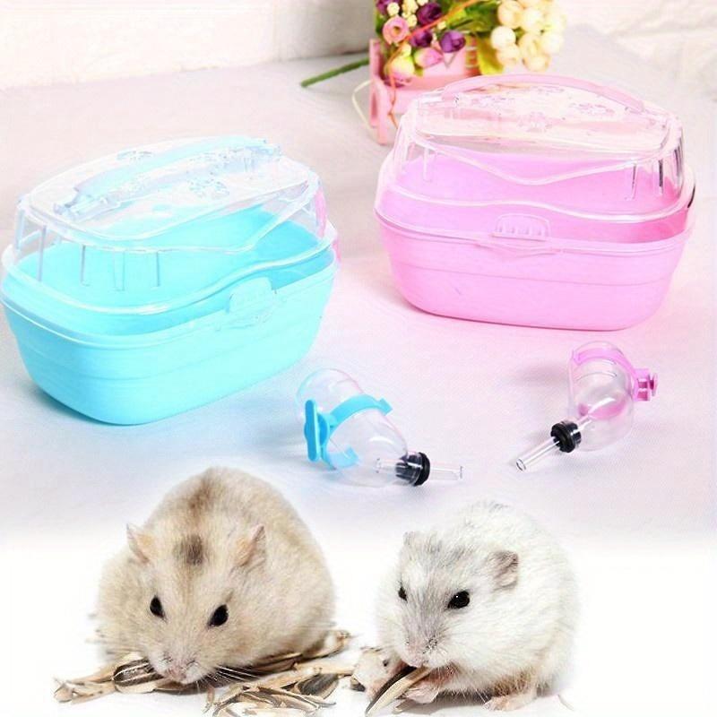 Portable Transparent Hamster Carrying Case Creative Pet Carrying Cage Travel Pet Carrying Hamster Cage Small Pet Carrying Cage