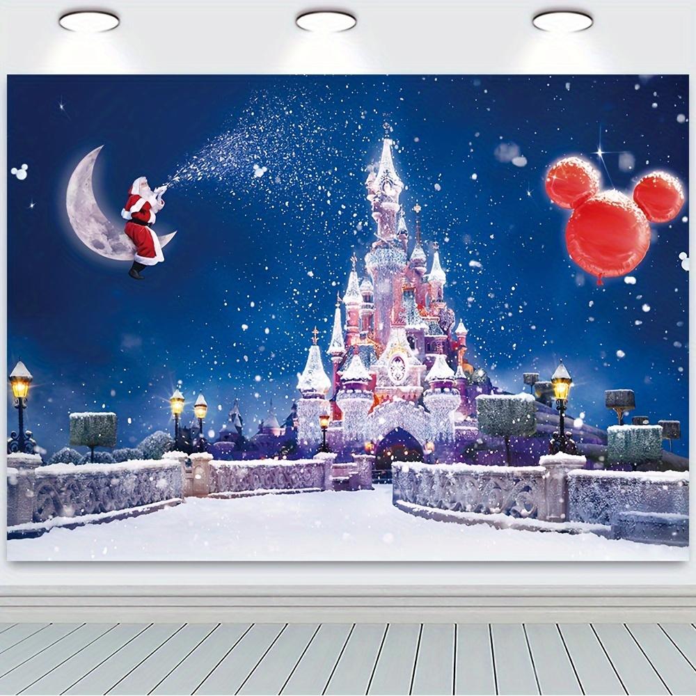 Weihnachtsmann-Eisschloss-Muster, Fotografie-Hintergrund, Vinyl, Weihnachten, Winter, Mottoparty, Fotohintergrund, Wandteppich, Banner-Dekoration