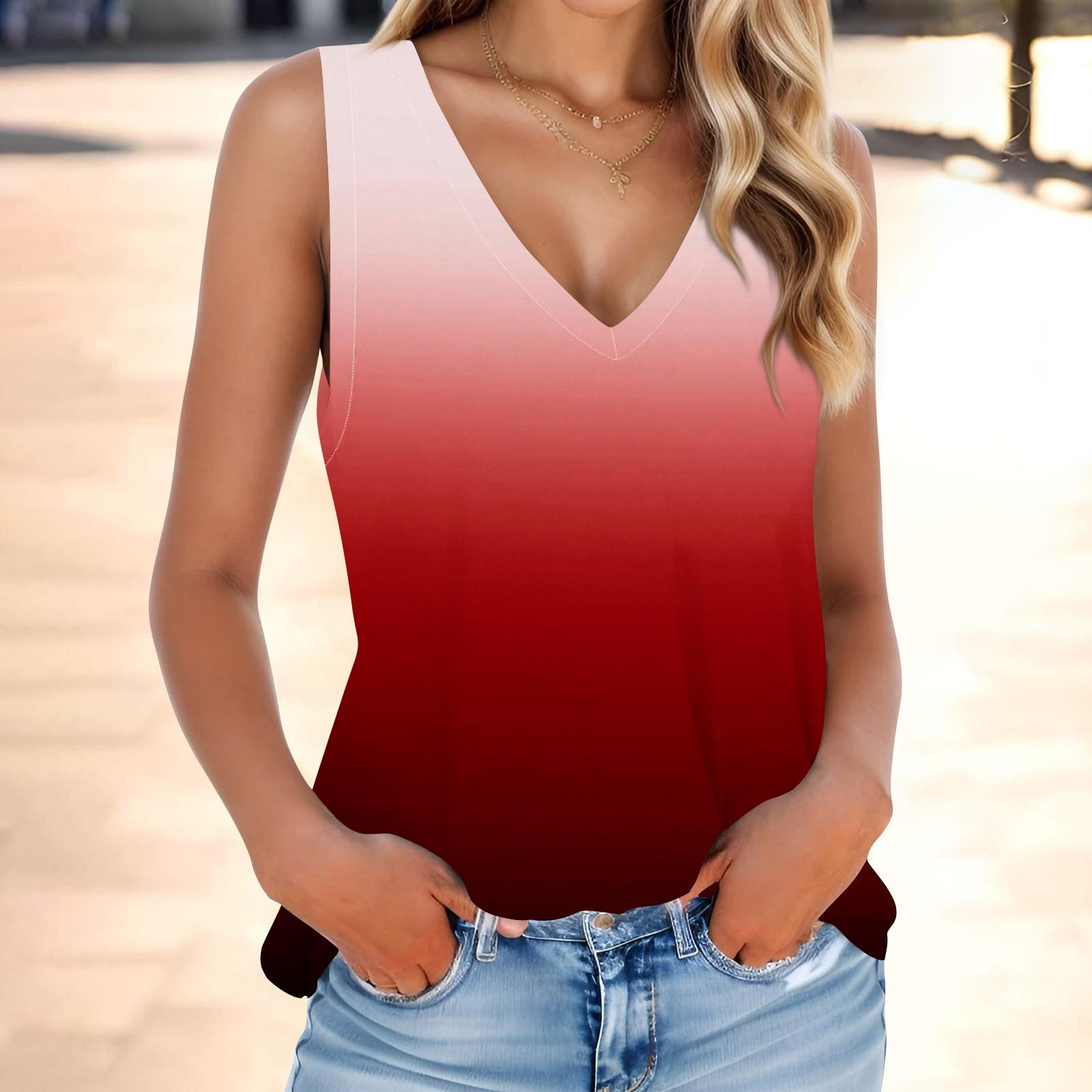 

Жіноча модна літня безрукавка з V-подібним вирізом, легка безрукавка з квітковим принтом XL винний