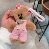 Plushy Bear Keychain Cartoon Animal Pendant Keyring Fashionable Squeaky Key Rings Jewelry for Backpacks and Phones