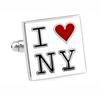I Love NY Red Heart Square Cufflinks for Men - Gift A4022