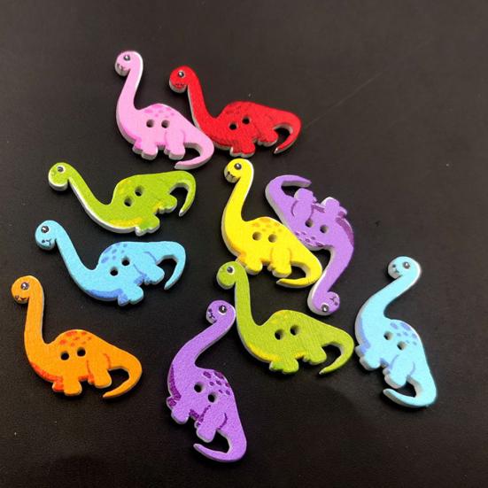 50 sztuk Cute Cartoon Dinosaur album do scrapbookingu diy drewniane guziki torby ubrania do szycia wystrój