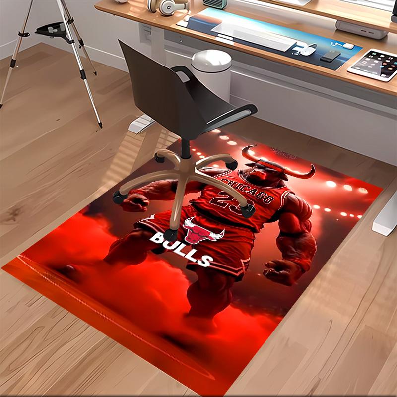 Chicago Bulls logo Print Area Rug-Soft,Washable Non-Slip Indoor Mat Office Chairs,Living Room,Home Office Decorative Rug