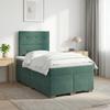 Boxspring Bed with Mattress Dark Green 120 x 190 cm Velvet