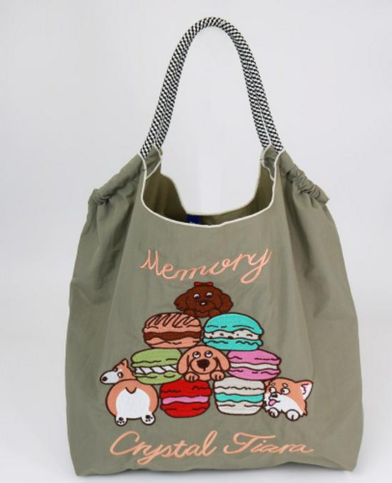 Umhängetasche aus Nylon mit Shiba Inu-Stickerei im japanischen Stil – Vielseitige Umhängetasche mit großem Fassungsvermögen für Damen.