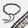 Western Style Faux Leather Belt With Auto Buckle And Geometric Embellishments For Women