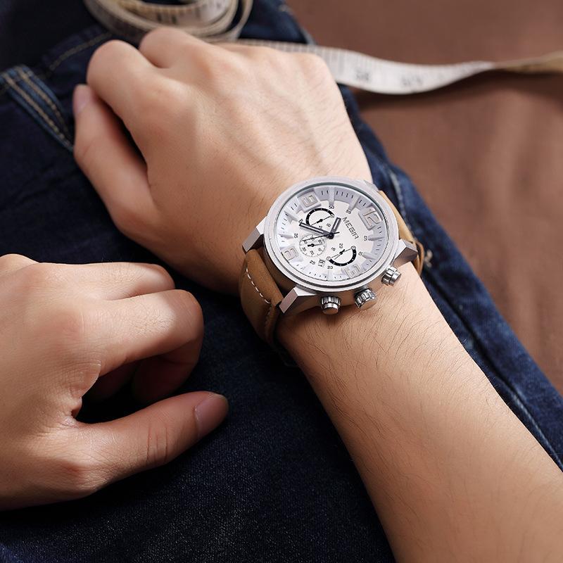 Men'S Watch Three-Eye Luminous Men'S Watch Waterproof Sports Watch Watch 3010G